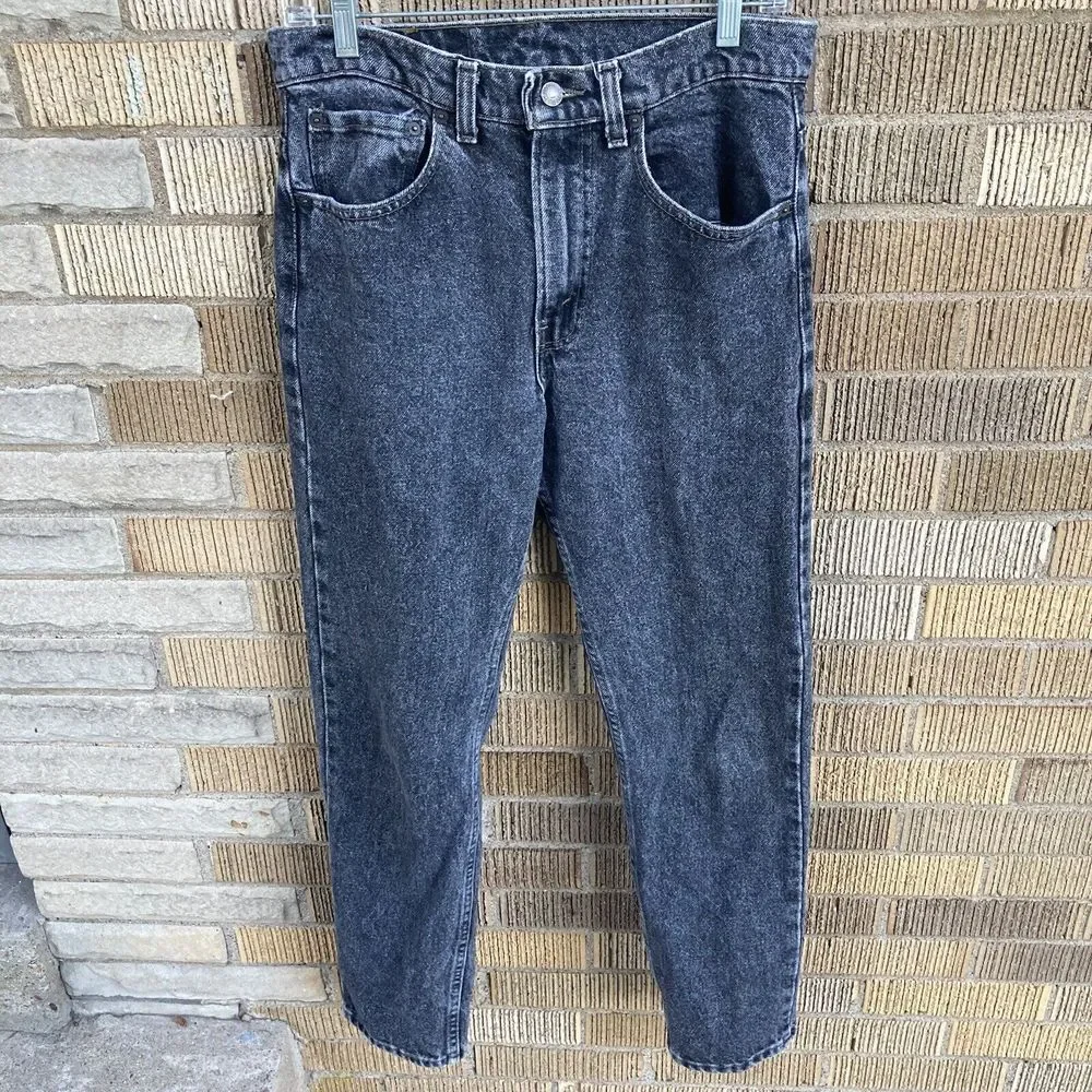 Vtg Men's Levi's 31x30 Black/Gray Acid Wash Jeans 100%‎ Cotton Denim Made in USA
